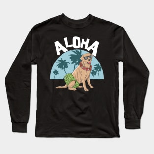 Cute Dog Lovers Labrador Aloha Hawaii Gift Long Sleeve T-Shirt